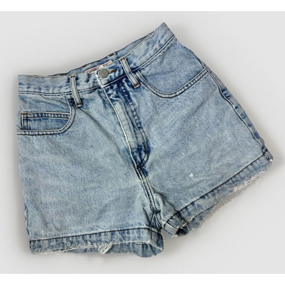 VTG 90s Guess USA High Waisted Mom Denim Shorts 24X3" Distressed Cuff CLASSIC